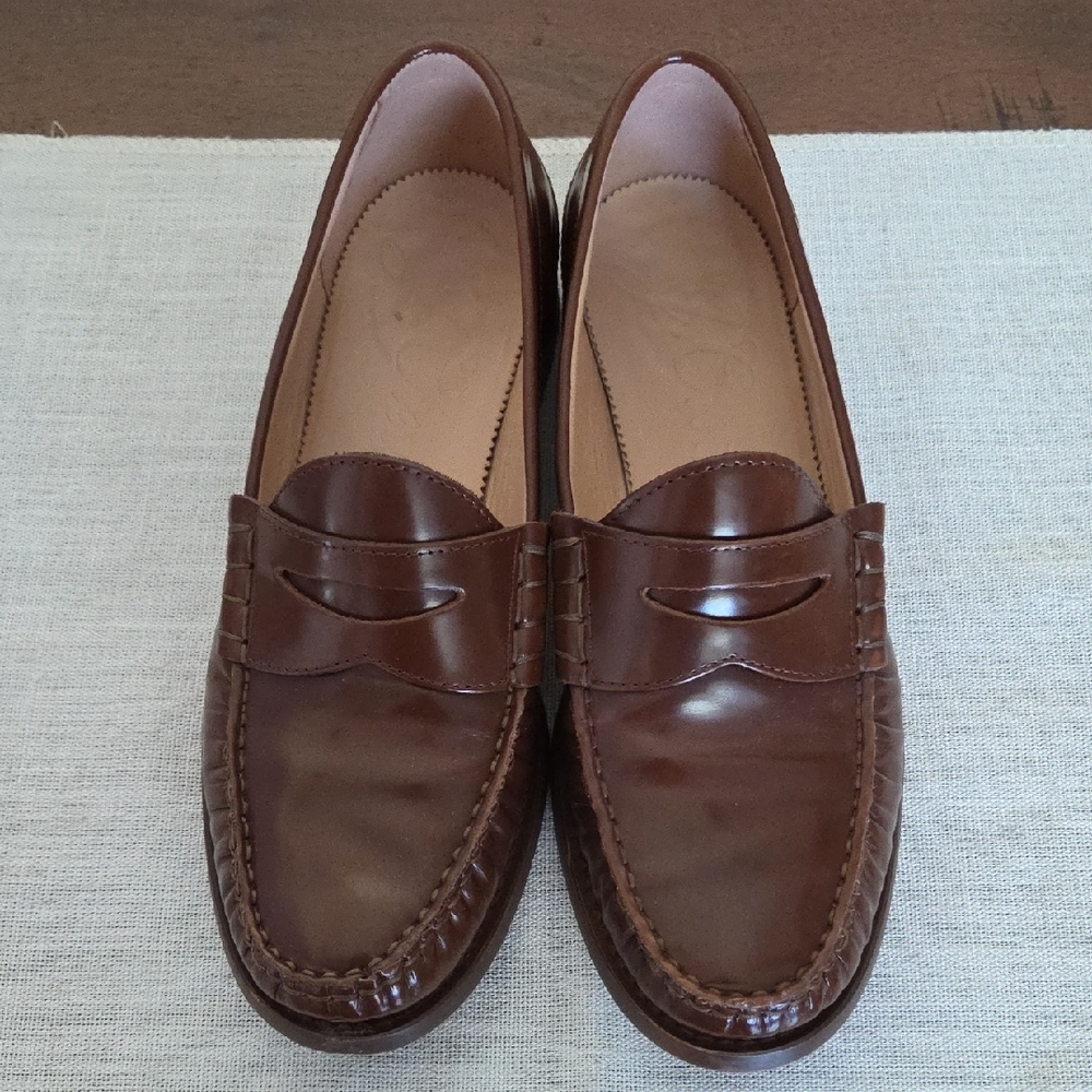 J. Crew Rich Brown Leather Loafers - Picture 2 of 9